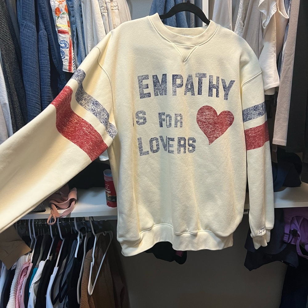 Empathy Is For Lovers Graphic Cream Sweater